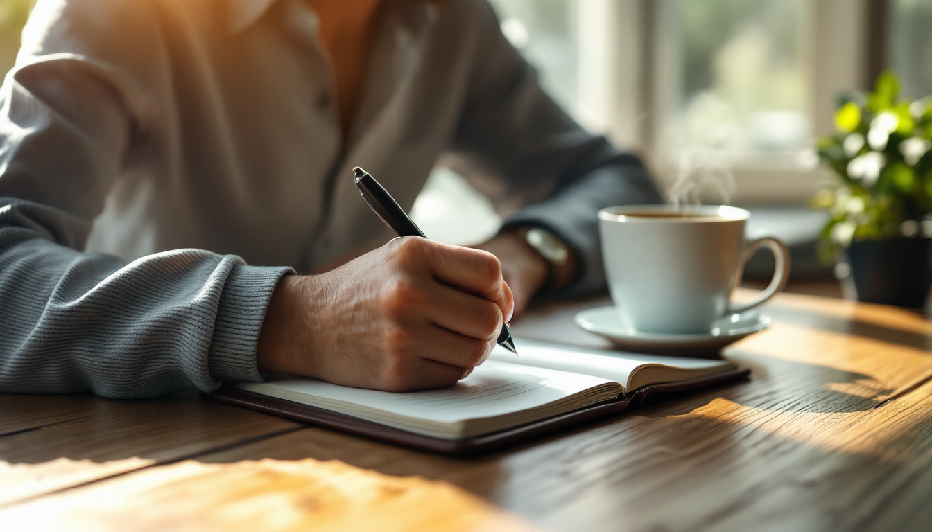 투자 일지를 작성하며 감정을 객관화하는 모습