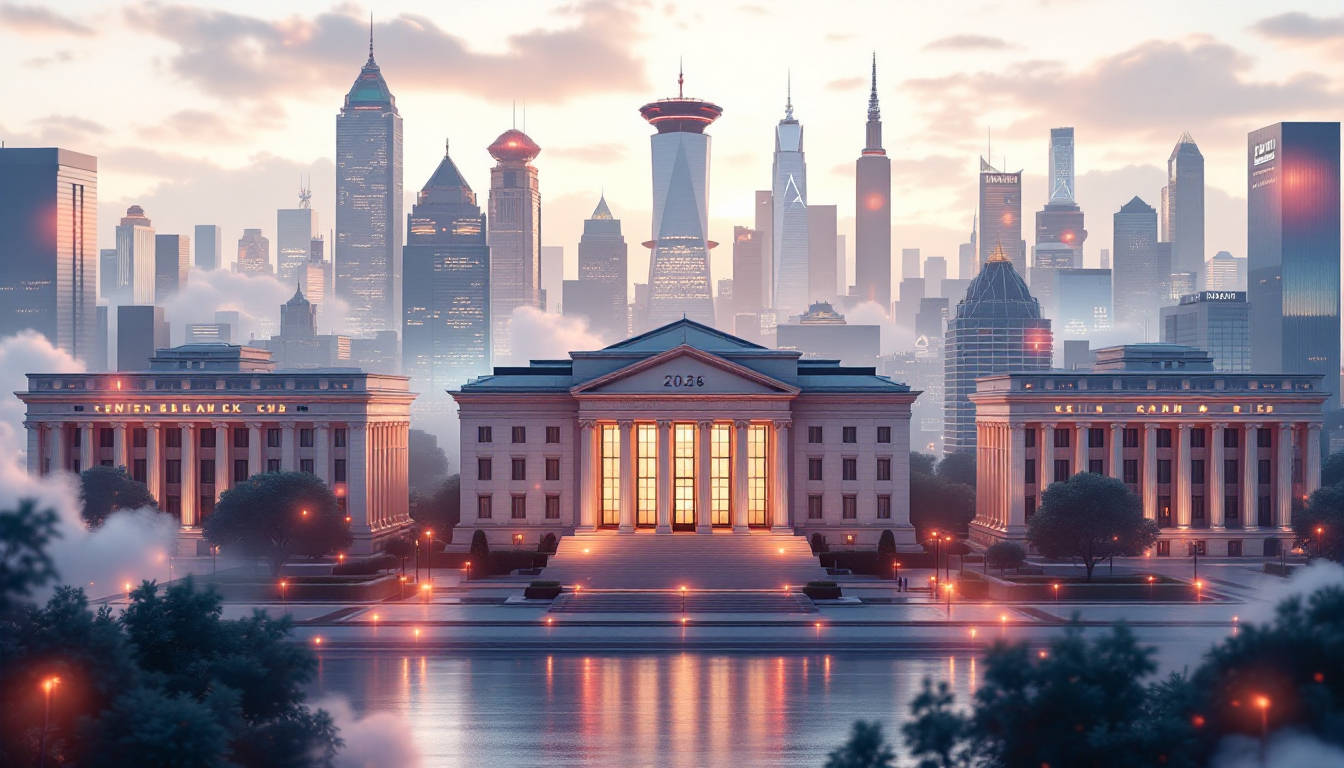 미국, 유럽, 중국 중앙은행과 그들의 금리 정책 차이를 표현한 이미지