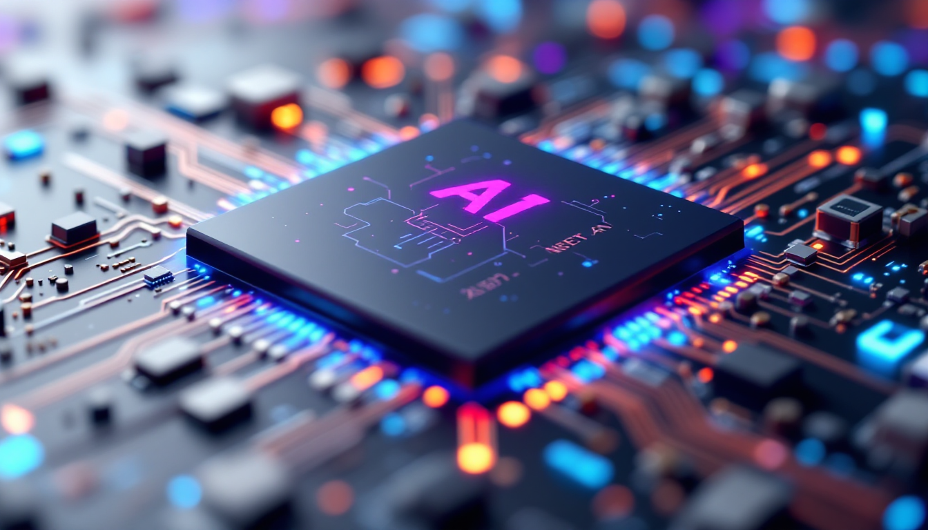2026년 AI 반도체 시장 확장과 혁신을 나타내는 미래형 반도체 칩 이미지