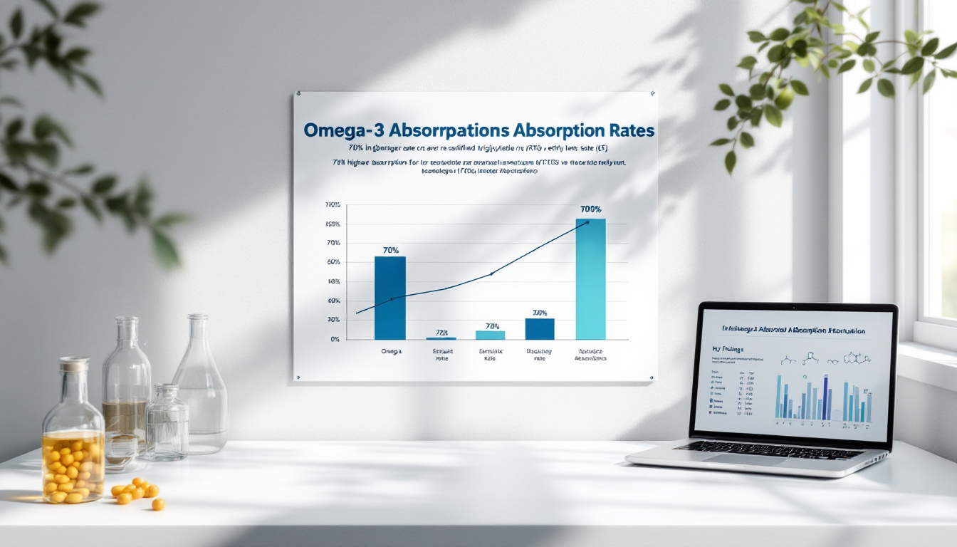 알티지 오메가3의 흡수율이 높은 연구 결과를 시각화한 이미지