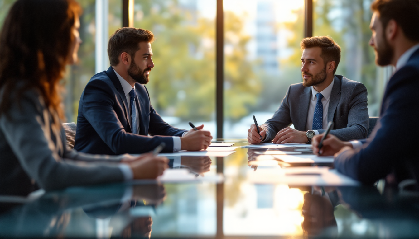 기업 밸류업 프로그램 수혜주 관련 주주환원 정책과 전략을 논의하는 비즈니스 미팅 장면