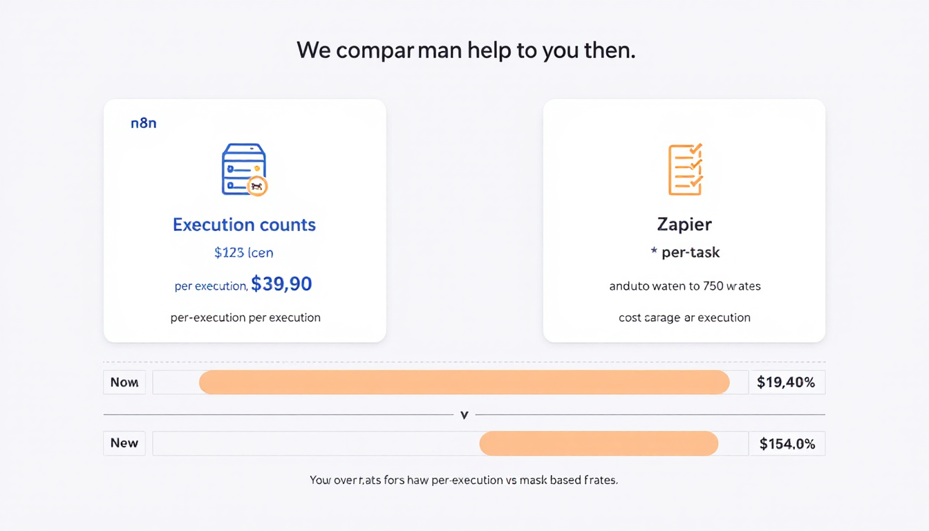 n8n과 Zapier의 가격 정책 차이를 설명하는 인포그래픽