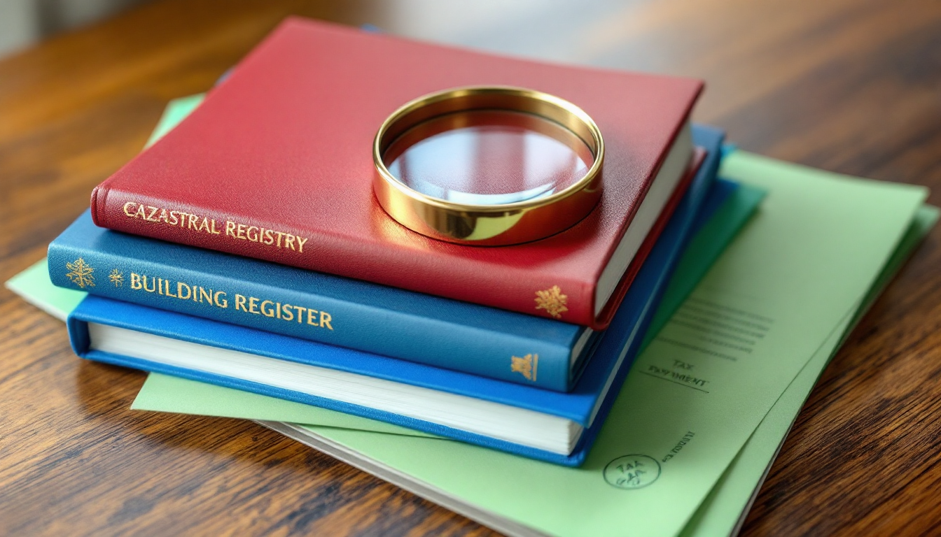 등기부등본, 건축물대장, 납세증명서 세 가지 서류를 정리해 놓은 모습