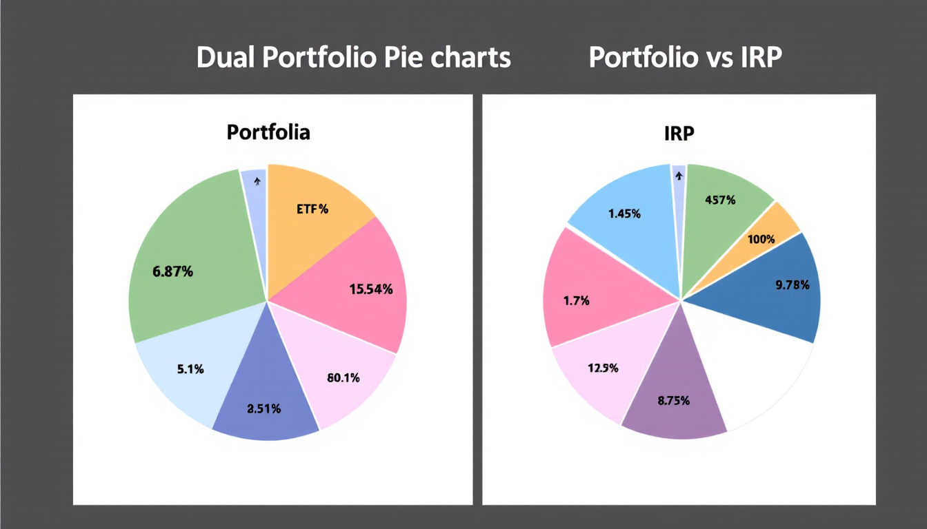 ISA와 IRP 포트폴리오 자산 배분 예시를 나타낸 인포그래픽 이미지