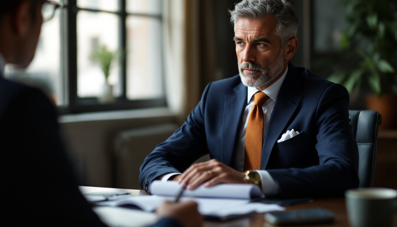 고액 자산가가 전문가 상담을 통해 심화 절세 전략을 논의하는 장면