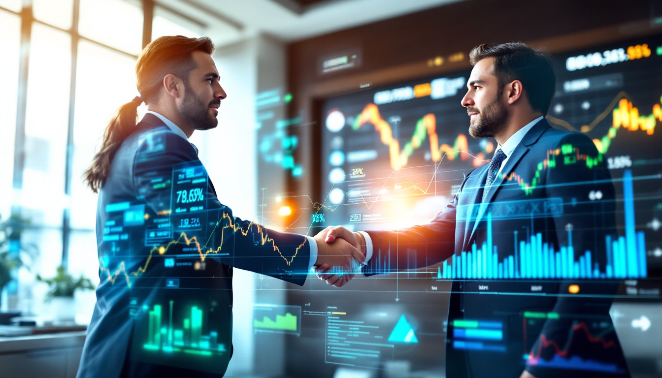 특허 만료 위기 속 빅파마와 바이오 기업의 인수합병 및 성장 기회를 나타내는 비즈니스 현장