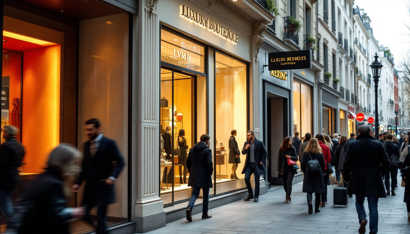 프랑스 명품 브랜드 매장과 소비자 모습