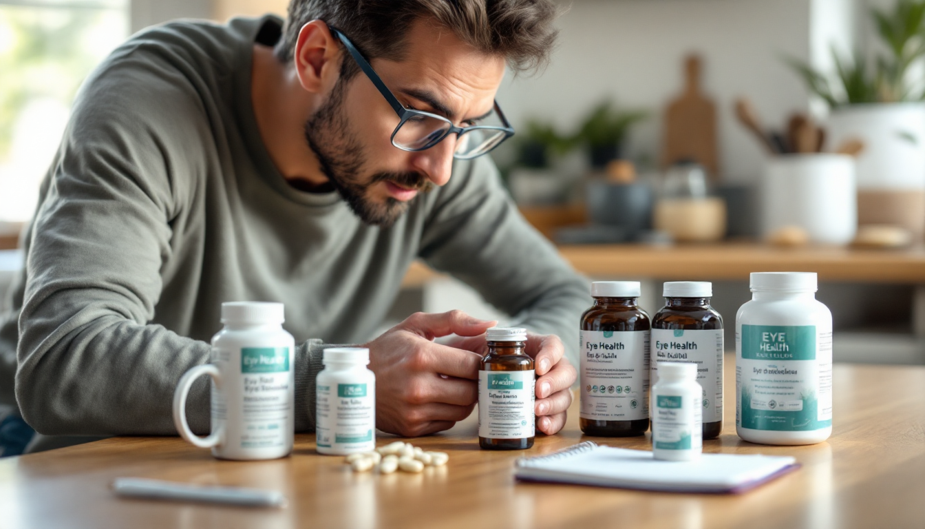 영양제 성분과 안전성을 꼼꼼히 확인하며 선택하는 모습의 이미지