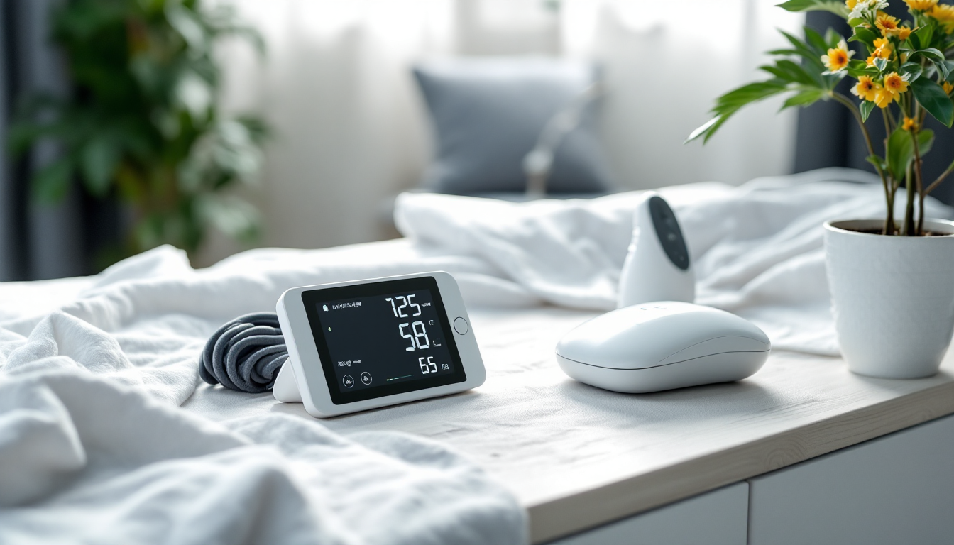 자동 혈압계와 저주파 마사지기 등의 가정용 헬스케어 기기 이미지