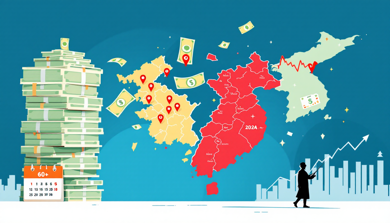 2026년 한국 경제 리스크 요인인 가계부채, 지정학적 긴장, 인구 고령화가 금융 시장에 미치는 영향을 표현한 이미지