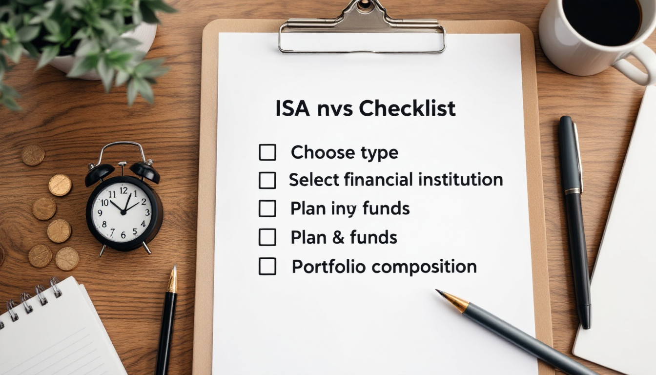 성공적인 ISA 투자를 위한 최종 체크리스트가 적힌 클립보드 이미지