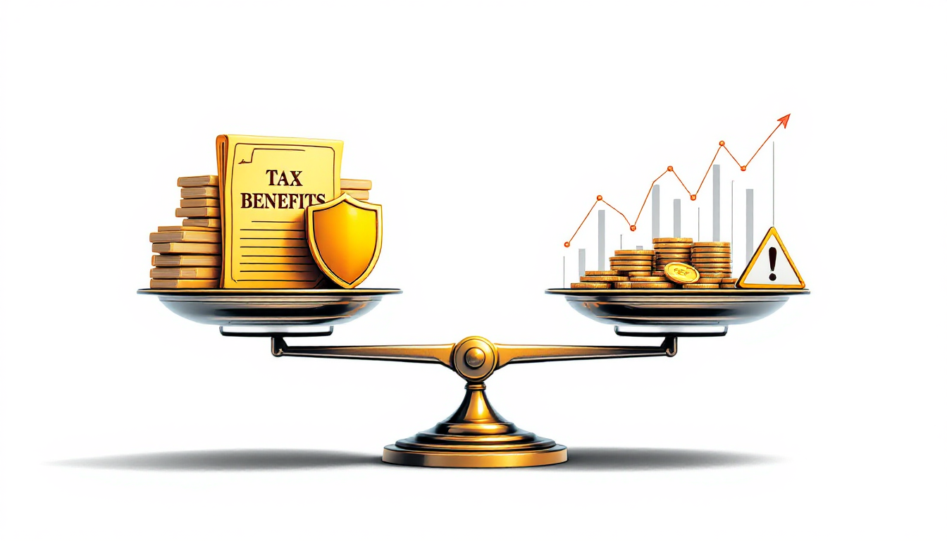 국민성장펀드의 장점과 위험 요소를 균형 있게 표현한 이미지