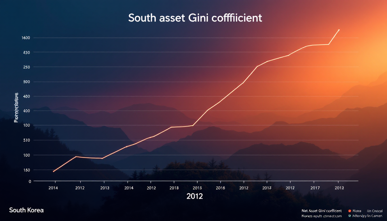 2012년부터 2025년까지 한국의 순자산 지니계수 상승 추이를 나타내는 그래프