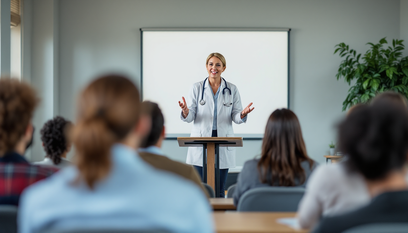 지역사회 주민을 대상으로 정신건강 교육을 진행하는 모습