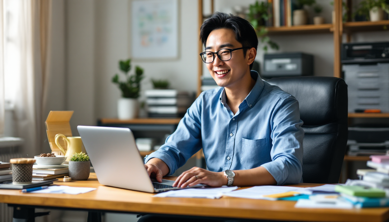 소득 변동성에 맞춰 유연하게 연금저축과 IRP 납입을 관리하는 자영업자 모습