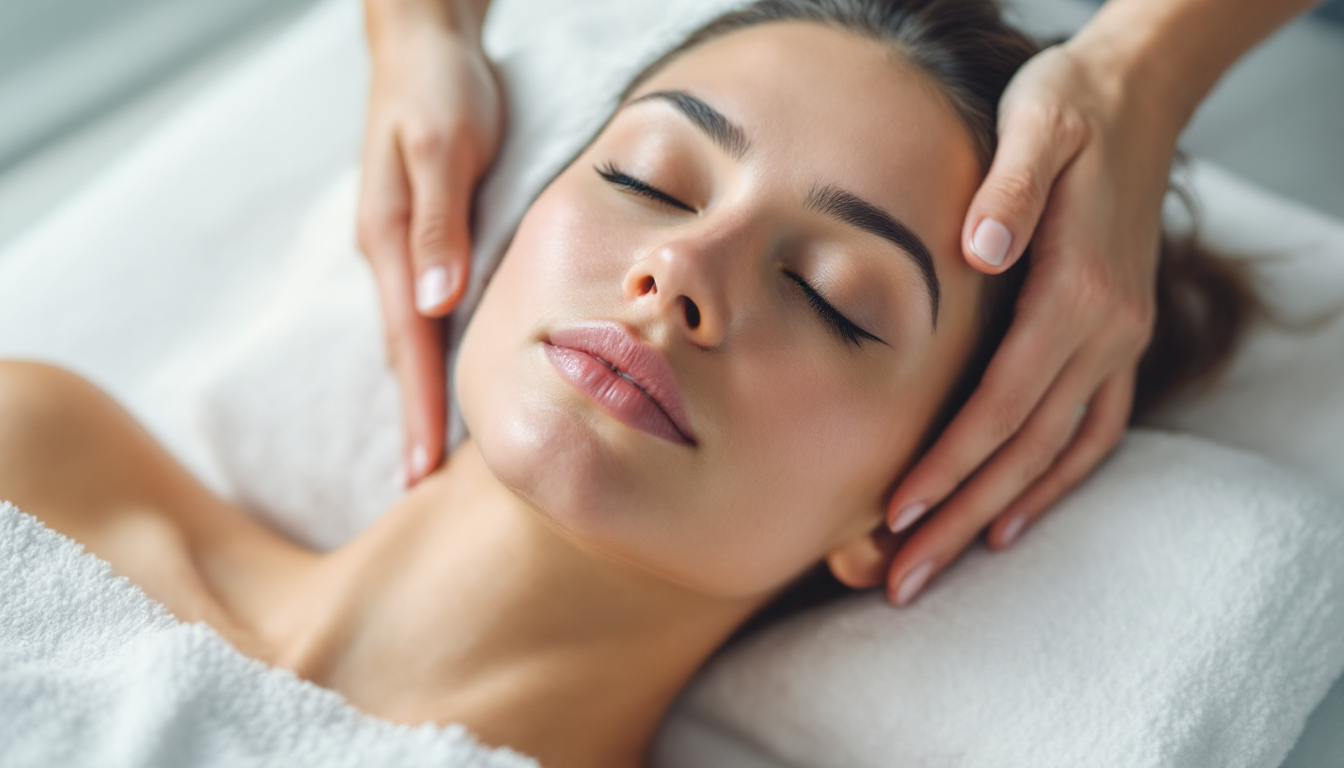 따뜻한 수건을 눈 위에 올려 눈 온찜질을 하는 편안한 집 안의 사람 모습