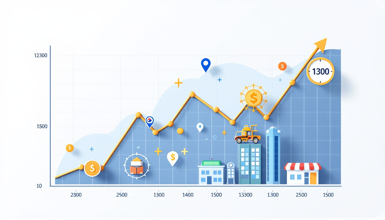 원화-달러 환율이 1300원대 박스권 변동을 나타내고 수출입 자산 영향을 아이콘으로 표현한 그래프