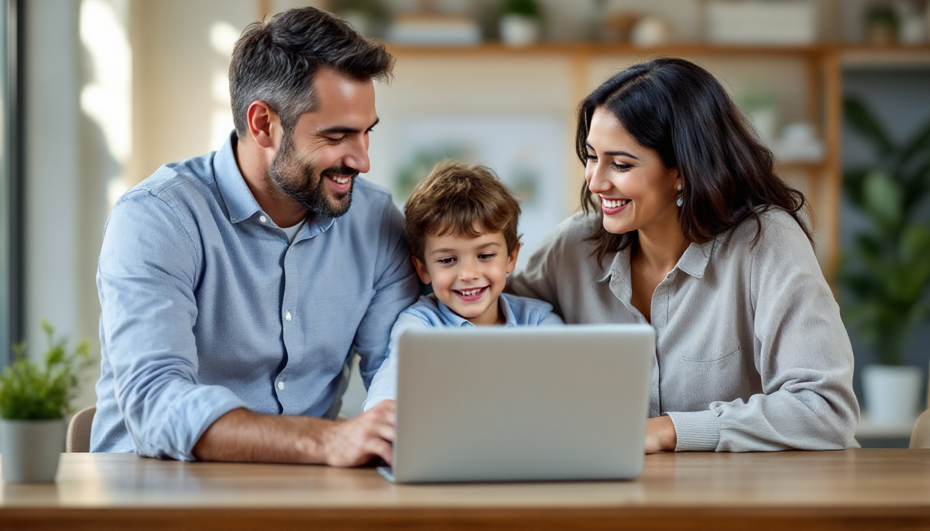 미국 세이버스 크레딧을 이용해 퇴직연금 저축을 하는 가족의 모습