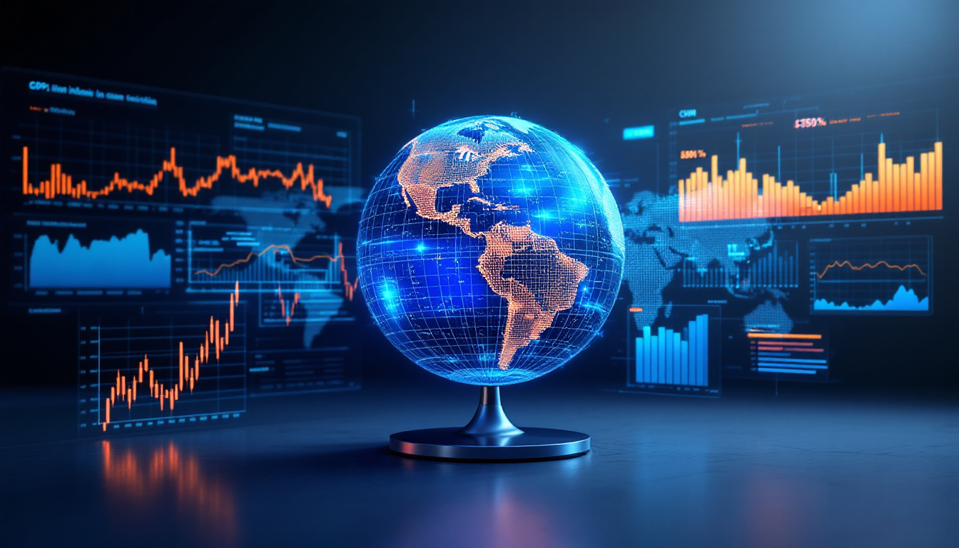 글로벌 경제 환경과 주요 국가들의 성장률 및 인플레이션 차이를 나타내는 이미지