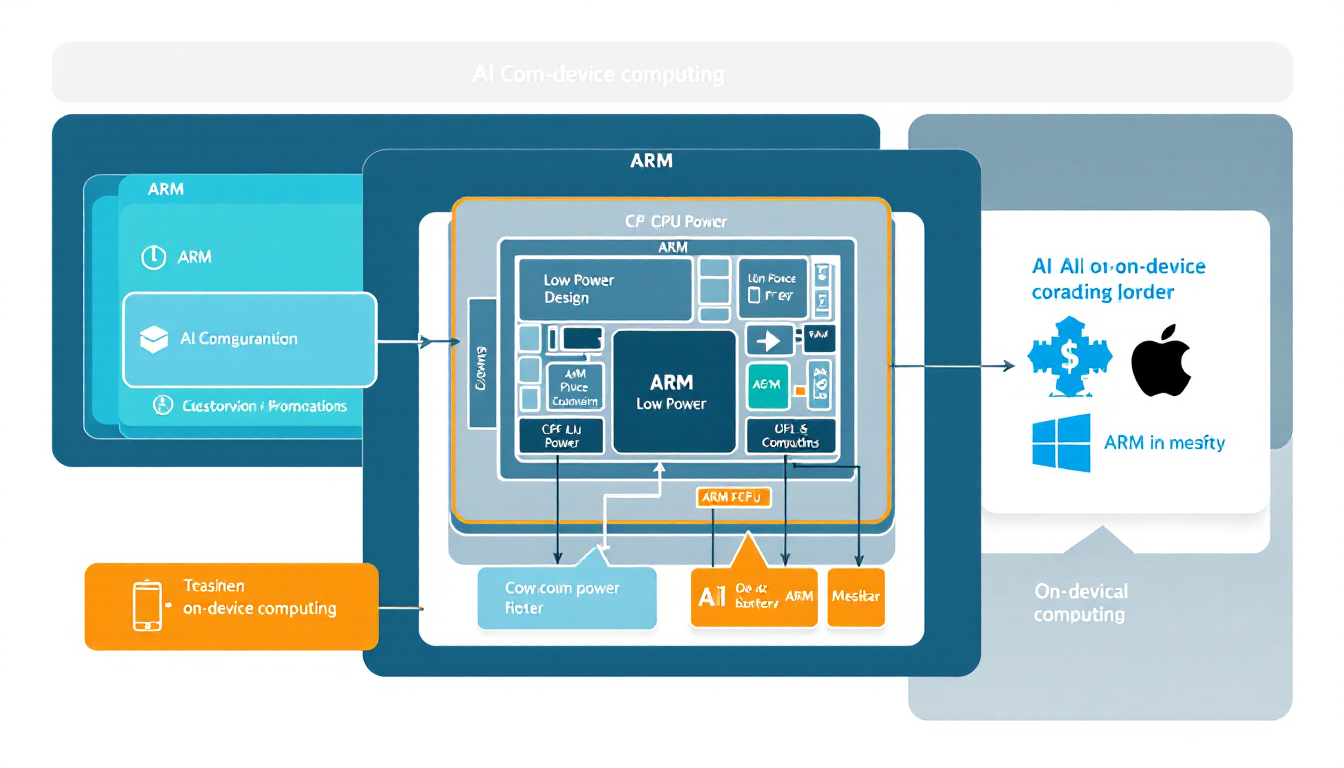 2026년 온디바이스 AI를 위한 ARM 저전력 CPU 아키텍처 다이어그램