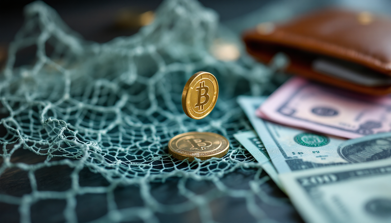 투자 전에 비상금과 유동성 확보의 중요성을 보여주는 안전망과 현금 이미지