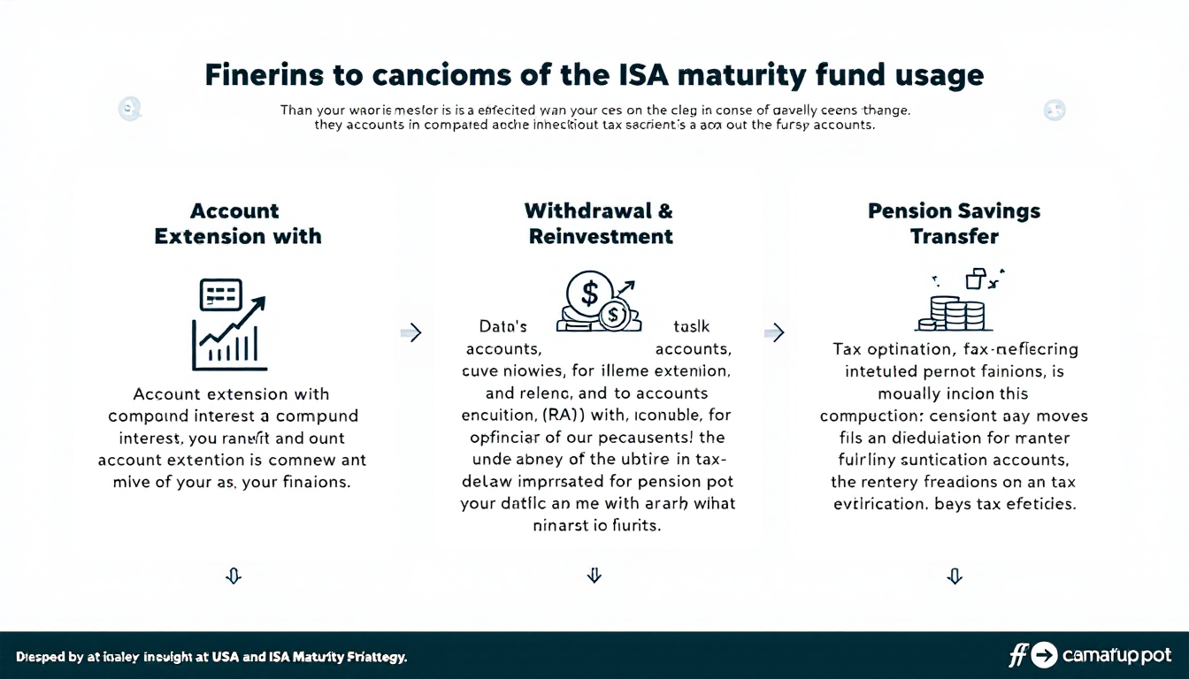 ISA 만기 자금 활용법 3가지를 보여주는 재무 전략 다이어그램