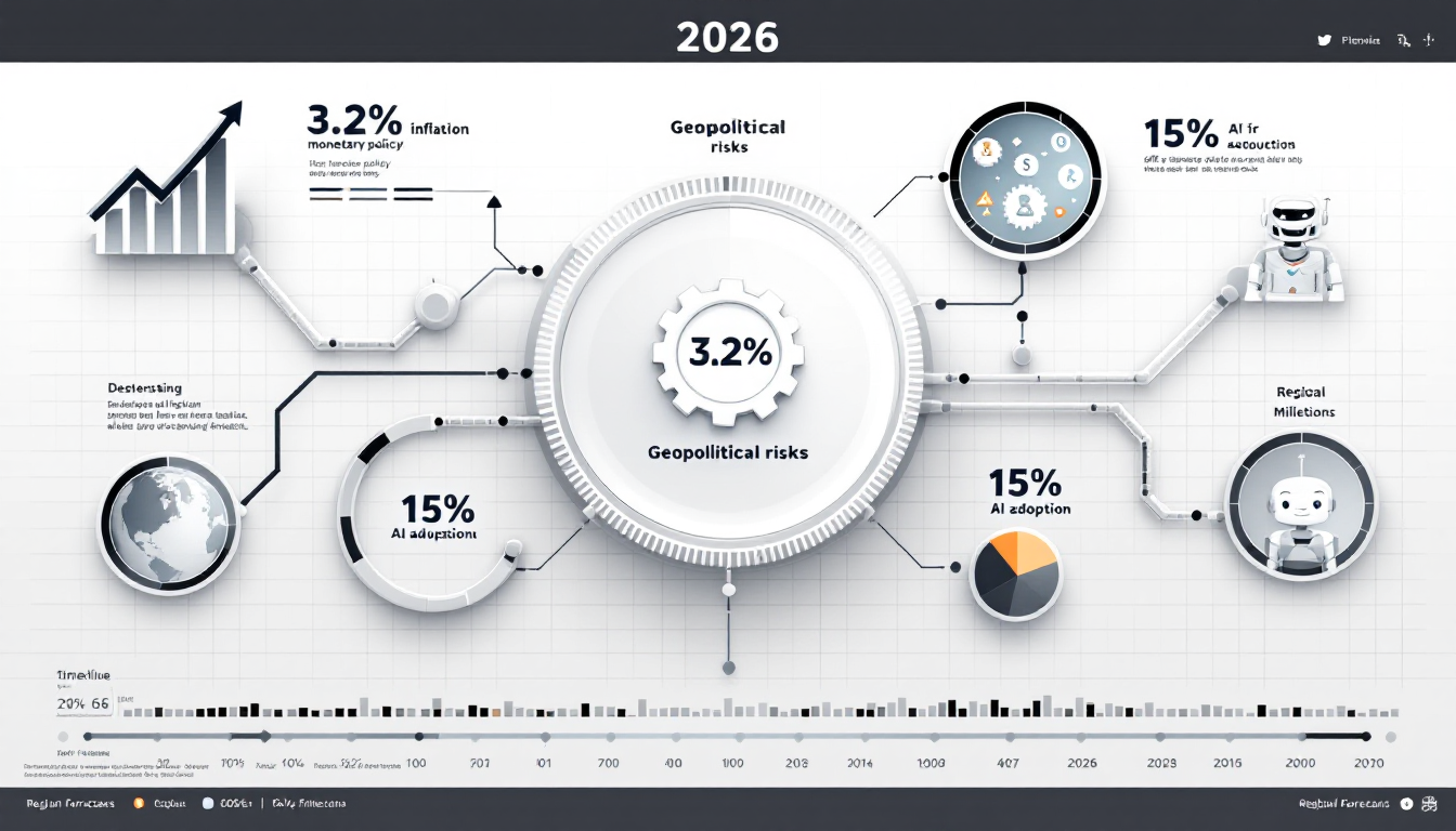 2026년 경제 성장률에 영향을 미치는 주요 변수들을 보여주는 인포그래픽