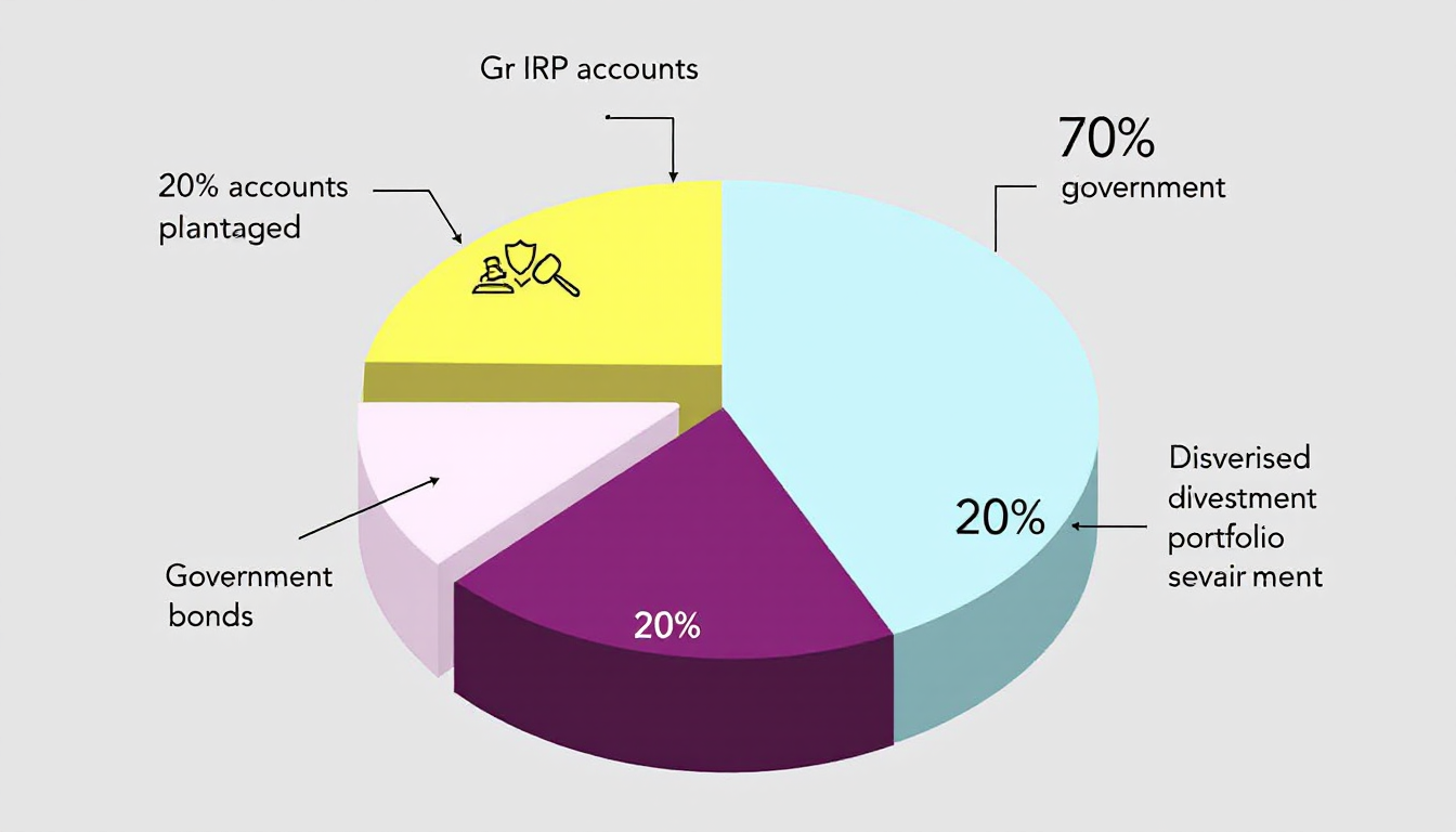 IRP 계좌의 다양한 투자 상품과 70% 위험자산 제한을 보여주는 이미지
