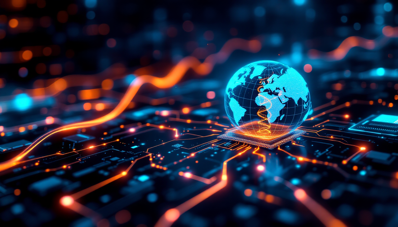 국민성장펀드가 AI, 반도체, 바이오 등 첨단산업에 투자하는 모습을 나타낸 이미지