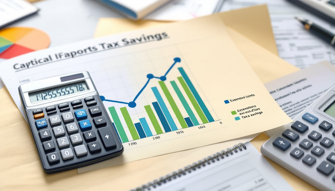 ISA 비과세 한도와 낮은 세율을 강조하는 절세 그래프와 계산기 이미지